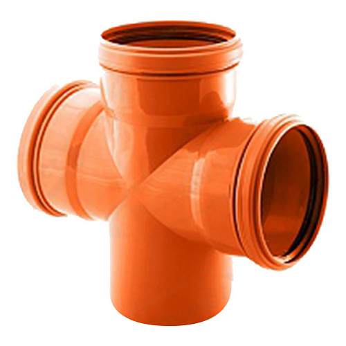 Крестовина канализационная DN 110х110х110 нар. Крестовина канализационная DN 110х110х110 нар.