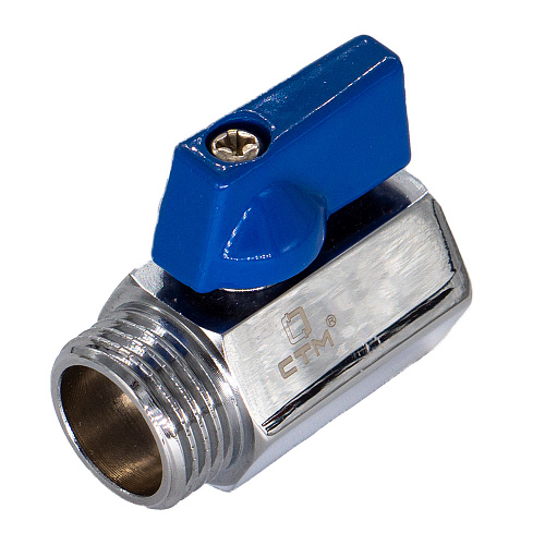 Кран шаровой мини для воды 1/2" г/ш флажок, хромированный СТМ