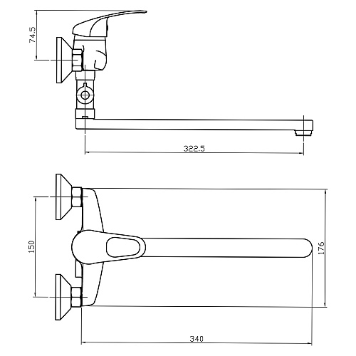 Смеситель ROEGEN RB110B для ванны, 40 мм Смеситель ROEGEN RB110B для ванны, 40 мм
