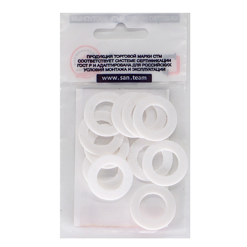 Прокладка 3/4" фторопласт 24х14х2 мм (20шт) СТМ Прокладка 3/4" фторопласт 24х14х2 мм (20шт) СТМ
