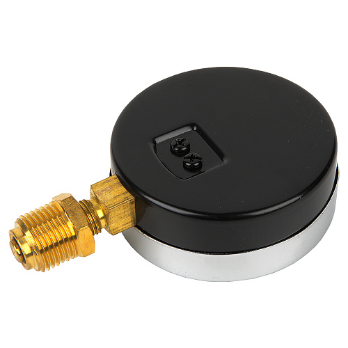 Термо-манометр радиального подключения 1/4" c переходником на 1/2'', измерение до 10 бар, до +120°С Термо-манометр радиального подключения 1/4" c переходником на 1/2'', измерение до 10 бар, до +120°С