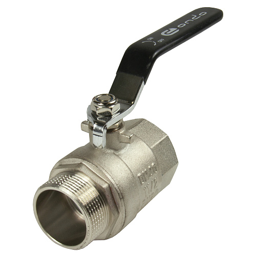 Кран шаровой для воды 1-1/2" г/ш рычаг, никель, ONDO