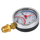 Термо-манометр радиального подключения 1/4" c переходником на 1/2'',  измерение до 10 бар,  до +120°С_2