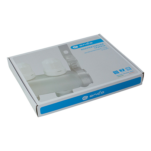 Коллекторная группа ONDO нерж сталь 5 вых. в сборе  с термостатическими и запорными клапанами