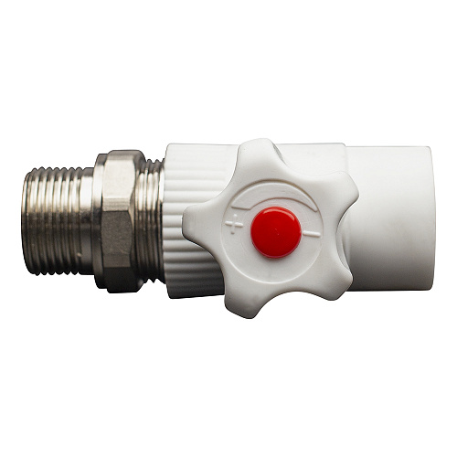 Кран шаровой PP-R для радиатора прямой DN 20х3/4" СТМ ПЛАСТ
