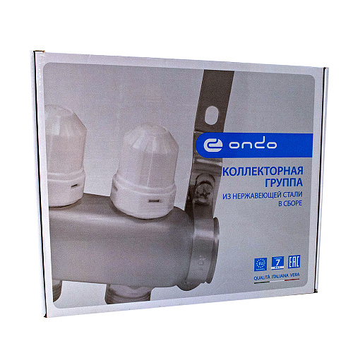 Коллекторная группа ONDO нерж сталь 3 вых. в сборе с автоматическим воздухоотводчиком, расходомерам