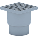 Трап Ани вертик. нерег.,  с выпуском D110мм,  с решеткой из нерж.стали 15x15см