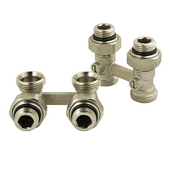 Мультифлекс,  узел для нижнего прямого подключения,  (Н-образный) с шаровым краном ONDO Мультифлекс,  узел для нижнего прямого подключения,  (Н-образный) с шаровым краном ONDO