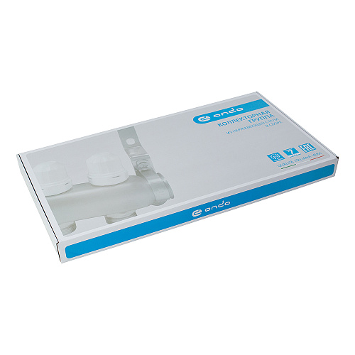 Коллекторная группа ONDO нерж сталь 12 вых. в сборе  с термостатическими и запорными клапанами