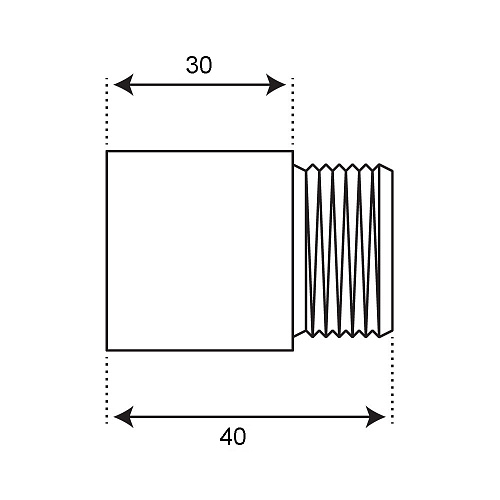 Удлинитель труб латунный  1/2" г/ш x 30 мм CTM