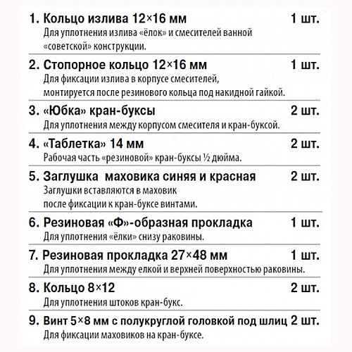 Набор прокладок для смесителя "Сантехник №6" СТМ