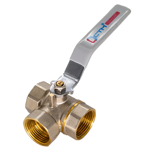 Кран шаровой для воды 1/2" трехходовой, тип T рычаг СTM СТАНДАРТ