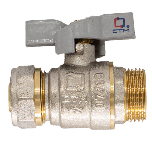 Кран шаровой для воды 20х1/2" ц/ш бабочка CTM СТАНДАРТ