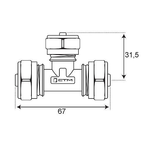 Тройник переходной 16х20х16 CTM