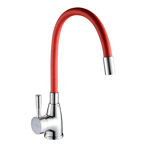 Смеситель FLOE FK234-DR для кухни, 40 мм, на гайке, с бок.штырьевой ручкой,с гибким красным изливом Смеситель FLOE FK234-DR для кухни, 40 мм, на гайке, с бок.штырьевой ручкой,с гибким красным изливом