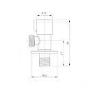 Кран д/быт. прибор. угл. 1/2"х1/2" ш/ш с отражат. нерж.сталь,  синий СТМ_1