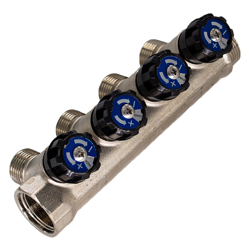 Коллектор 4 выхода вентиль н/р 1"х1/2" СТМ Коллектор 4 выхода вентиль н/р 1"х1/2" СТМ