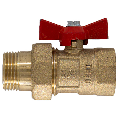 Кран шаровой для воды 3/4" с накидной гайкой бабочка ГАЛЛОП 132 Кран шаровой для воды 3/4" с накидной гайкой бабочка ГАЛЛОП 132