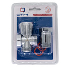 Вентиль трехпроходной  3/4"х3/4"х3/4" ш/ш/г с удлинительной гайкой,  маховик,  хром. СТМ