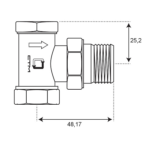 Запорный клапан для радиатора угловой 1/2" СТМ ТЕРМО