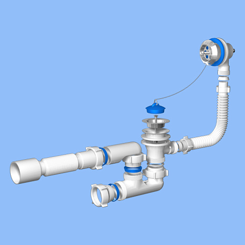Сифон Ани д/ванны рег., с вып. и перелив. 1 1/2 с г/т 40х50