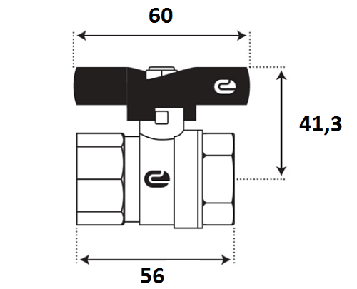 Кран шаровой для воды 3/4" г/г бабочка, никель, ONDO Кран шаровой для воды 3/4" г/г бабочка, никель, ONDO