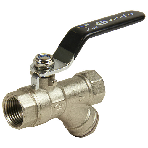 Кран шаровой 1/2" с фильтром рычаг, никель, ONDO Кран шаровой 1/2" с фильтром рычаг, никель, ONDO