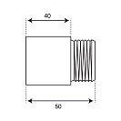 Удлинитель труб латунный  1/2" г/ш x 40 мм CTM_3