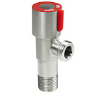 Кран д/быт. прибор. угл. 1/2"х1/2" ш/ш с отражат. нерж.сталь,  красный СТМ_2