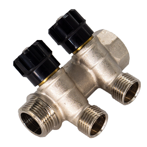 Коллектор 2 выхода вентиль н/р 1"х1/2" СТМ