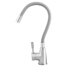 Смеситель FLOE FK234-DW для кухни,  40 мм,  на гайке, с бок.штыревой ручкой, с гибким белым изливом_1