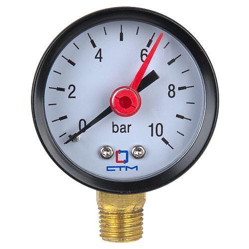 Манометр радиального подключения 1/4", измерение до 10 бар СТМ Манометр радиального подключения 1/4", измерение до 10 бар СТМ