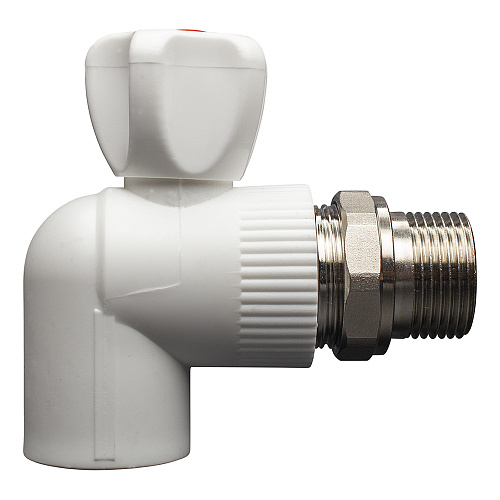 Кран шаровой PP-R для радиатора угловой DN 25х3/4" СТМ ПЛАСТ