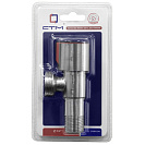 Кран д/быт. прибор. угл. 1/2"х3/4" ш/ш с отражат. нерж.сталь,  красный СТМ