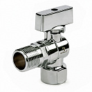 Кран шаровой для бытовых приборов угл. 1/2"х1/2" г/ш удлин.резьба с отражат. бабочка,  хромированный СТМ_2