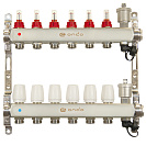 Коллекторная группа ONDO нерж сталь 6 вых. в сборе с автоматическим воздухоотводчиком,  расходомерам