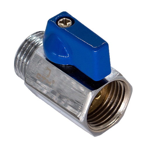 Кран шаровой мини для воды 1/2" г/ш флажок, хромированный СТМ