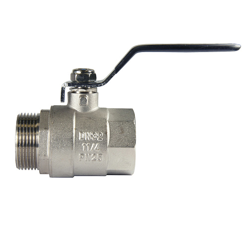 Кран шаровой для воды 1-1/4" г/ш рычаг, никель, ONDO Кран шаровой для воды 1-1/4" г/ш рычаг, никель, ONDO