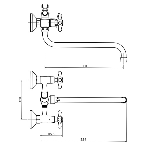 Смеситель ROEGEN RP120A для ванны, 1/2" м/к Смеситель ROEGEN RP120A для ванны, 1/2" м/к