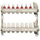 Коллекторная группа ONDO нерж сталь 7 вых. в сборе с автоматическим воздухоотводчиком,  расходомерам