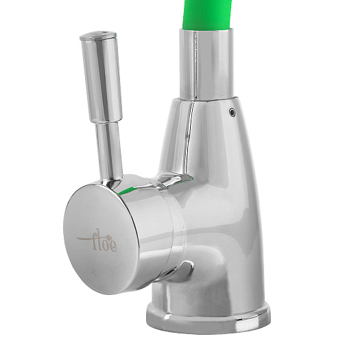 Смеситель FLOE FK234-DG для кухни, 40 мм, на гайке,с бок.штыревой ручкой,с гибким салатовым изливом Смеситель FLOE FK234-DG для кухни, 40 мм, на гайке,с бок.штыревой ручкой,с гибким салатовым изливом