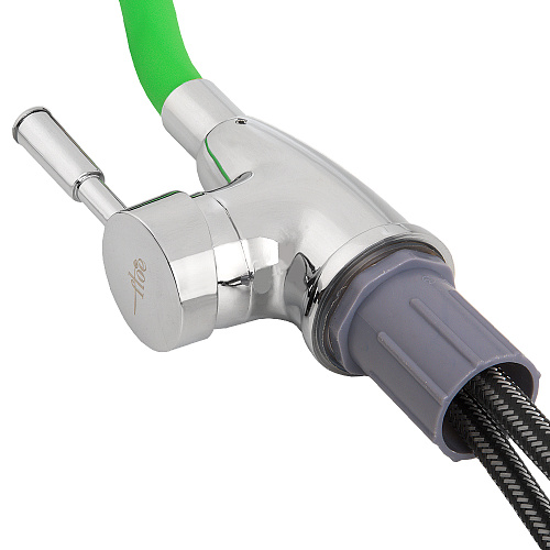 Смеситель FLOE FK234-DG для кухни, 40 мм, на гайке,с бок.штыревой ручкой,с гибким салатовым изливом Смеситель FLOE FK234-DG для кухни, 40 мм, на гайке,с бок.штыревой ручкой,с гибким салатовым изливом