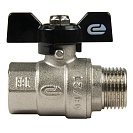 Кран шаровой для воды 1/2" г/ш бабочка,  никель,  ONDO_3