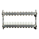 Коллекторная группа ONDO нерж сталь 11 вых. в сборе  с термостатическими и запорными клапанами