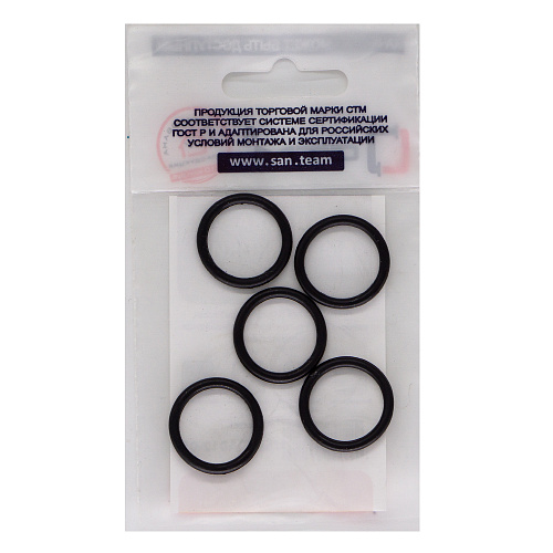 Уплотнительное кольцо 1/2" резина D 17х22 мм (д/резьбовых «американок») (5шт) СТМ Уплотнительное кольцо 1/2" резина D 17х22 мм (д/резьбовых «американок») (5шт) СТМ