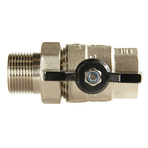 Кран шаровой для воды 3/4" с накидной гайкой бабочка, никель, ONDO