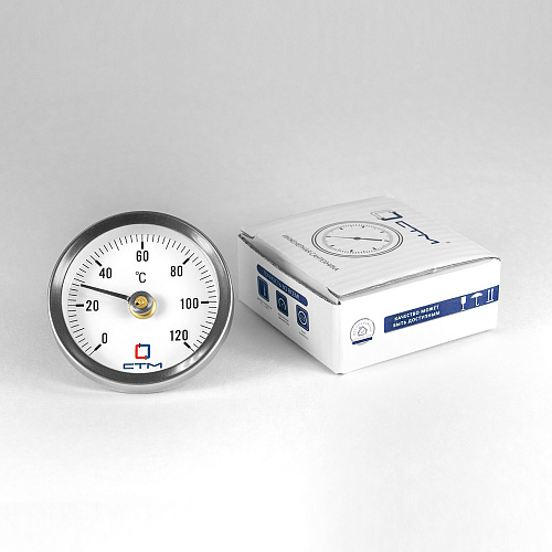 Термометр накладной d 63мм с пружиной, измерение до +120°С СТМ