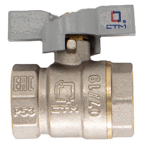 Кран шар. для воды 1/2" г/г бабочка CTM СТАНДАРТ