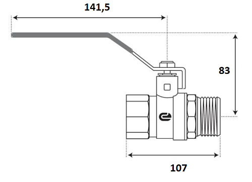 Кран шаровой для воды 2" г/ш рычаг, никель, ONDO Кран шаровой для воды 2" г/ш рычаг, никель, ONDO