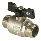 Кран шаровой для воды 3/4" ш/ш бабочка,  никель,  ONDO_1